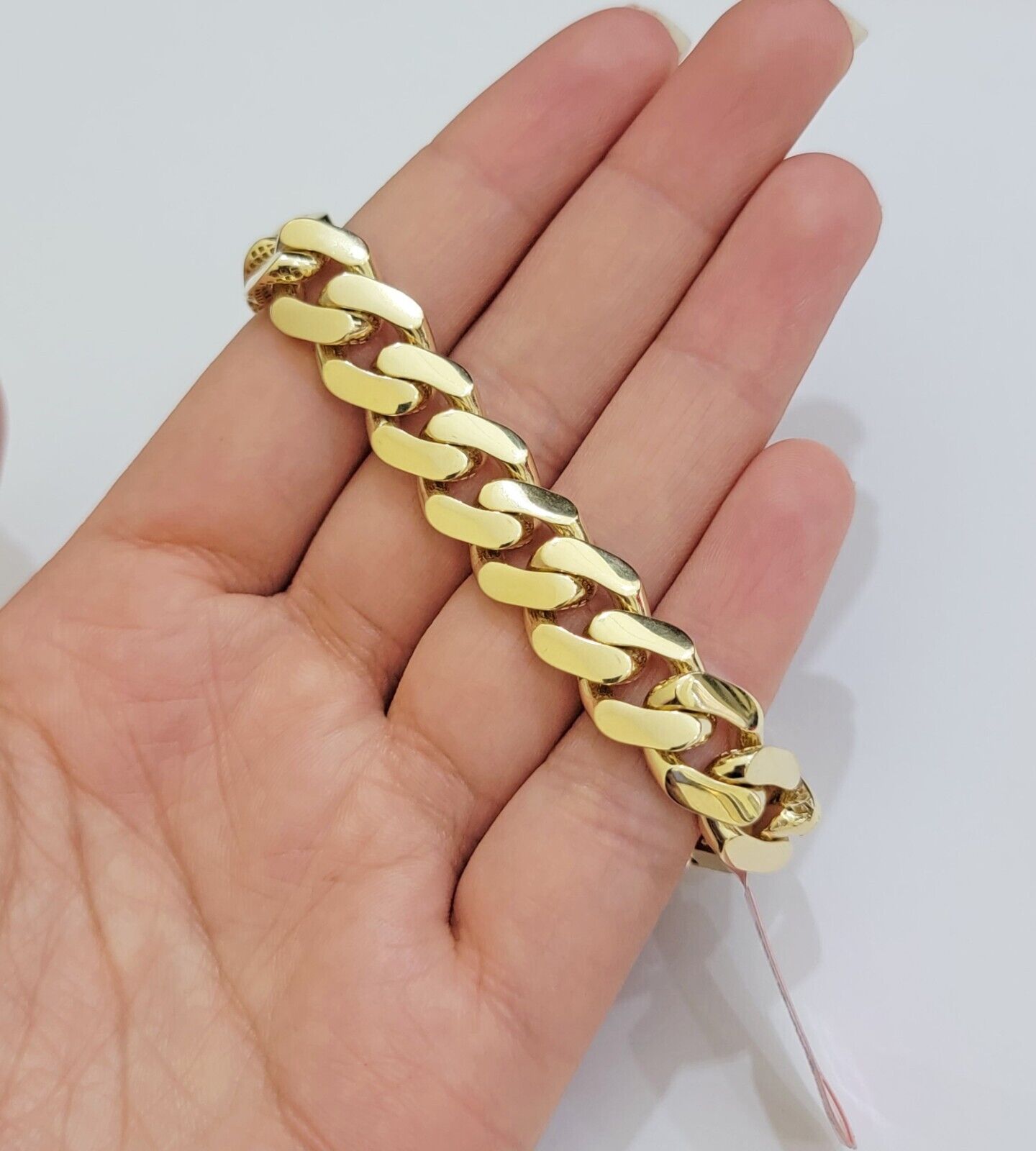 Real 14k Gold Bracelet 11mm Miami Cuban Link 7.5 inch Men Women 14kt Yellow Gold - Reva Jeweler