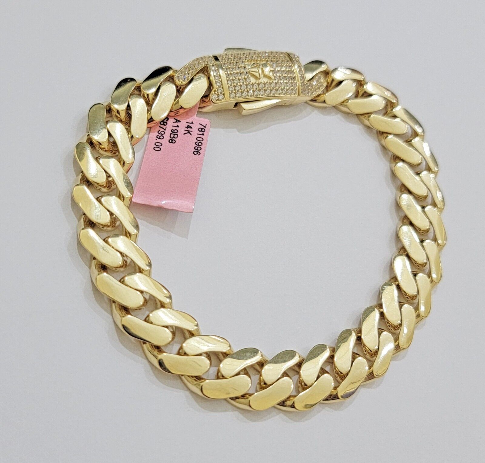 Real 14k Gold Bracelet 11mm Miami Cuban Link 7.5 inch Men Women 14kt Yellow Gold - Reva Jeweler