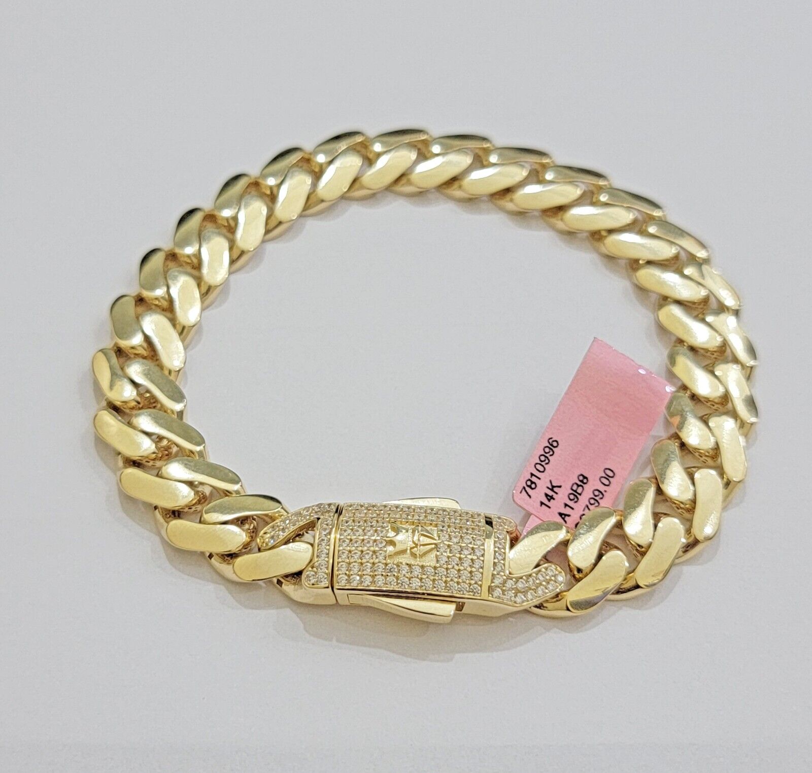 Real 14k Gold Bracelet 11mm Miami Cuban Link 7.5 inch Men Women 14kt Yellow Gold - Reva Jeweler