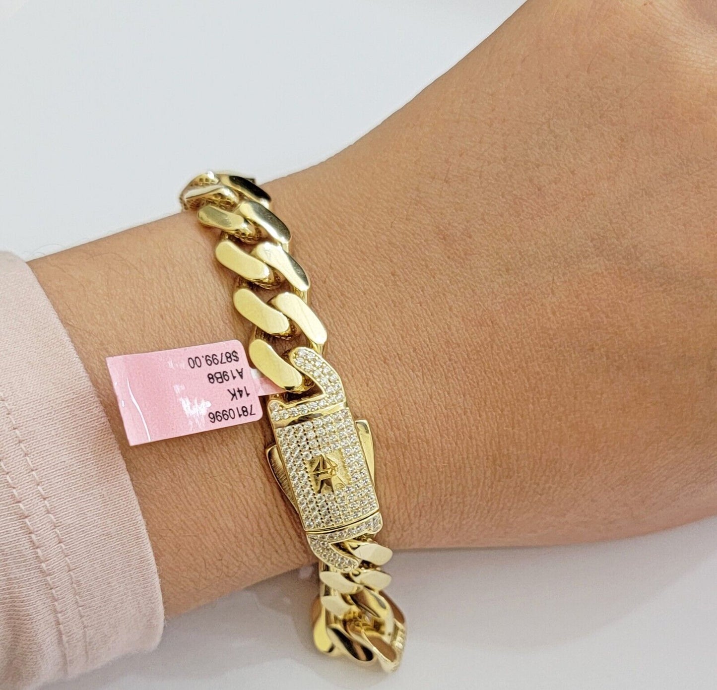 Real 14k Gold Bracelet 11mm Miami Cuban Link 8.5'' inch Men's 14kt Yellow Gold - Reva Jeweler