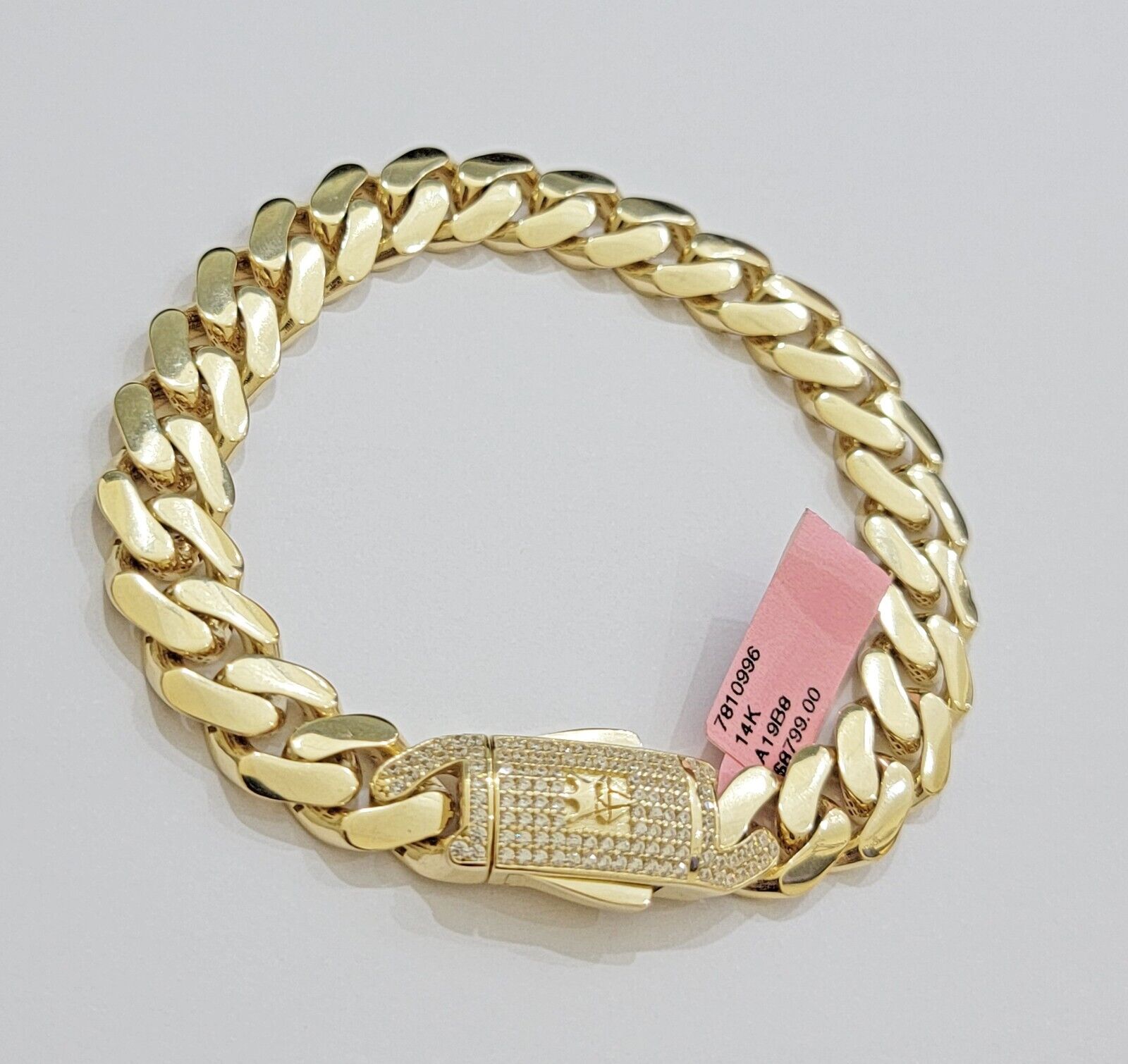 Real 14k Gold Bracelet 11mm Miami Cuban Link 8.5'' inch Men's 14kt Yellow Gold - Reva Jeweler