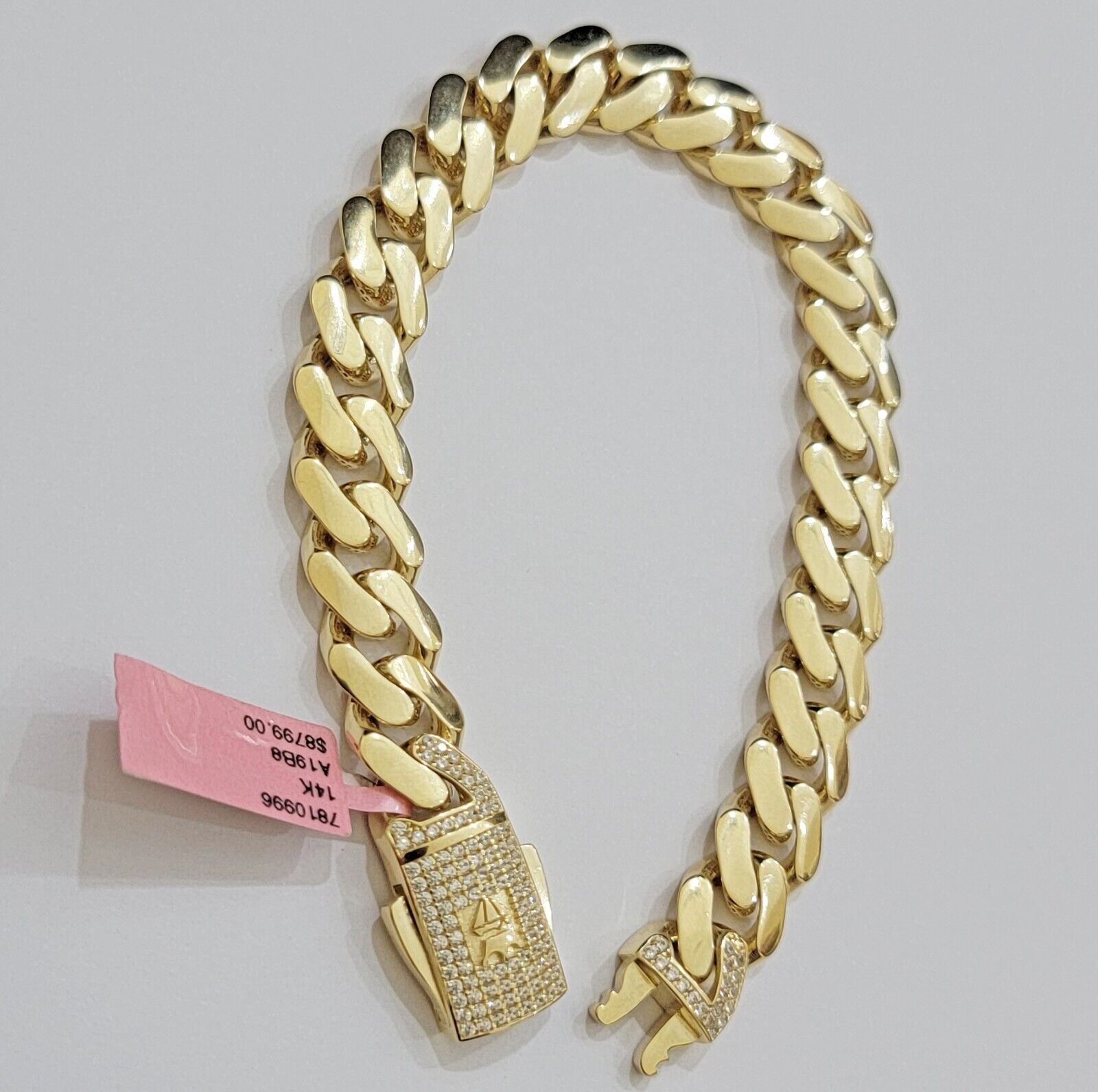 Real 14k Gold Bracelet 11mm Miami Cuban Link 8.5'' inch Men's 14kt Yellow Gold - Reva Jeweler
