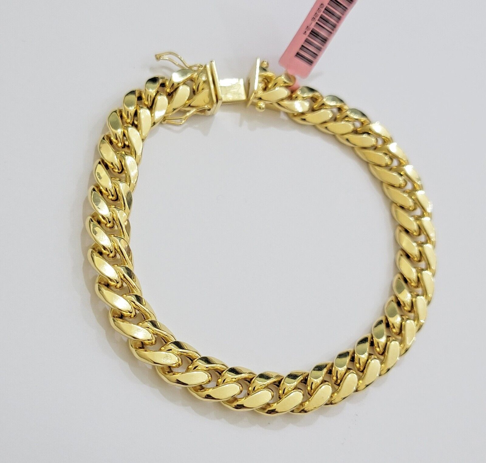 Real 14k Gold Bracelet 9mm Miami Cuban Link 7.5'' inch Men's 14kt Yellow Gold - Reva Jeweler