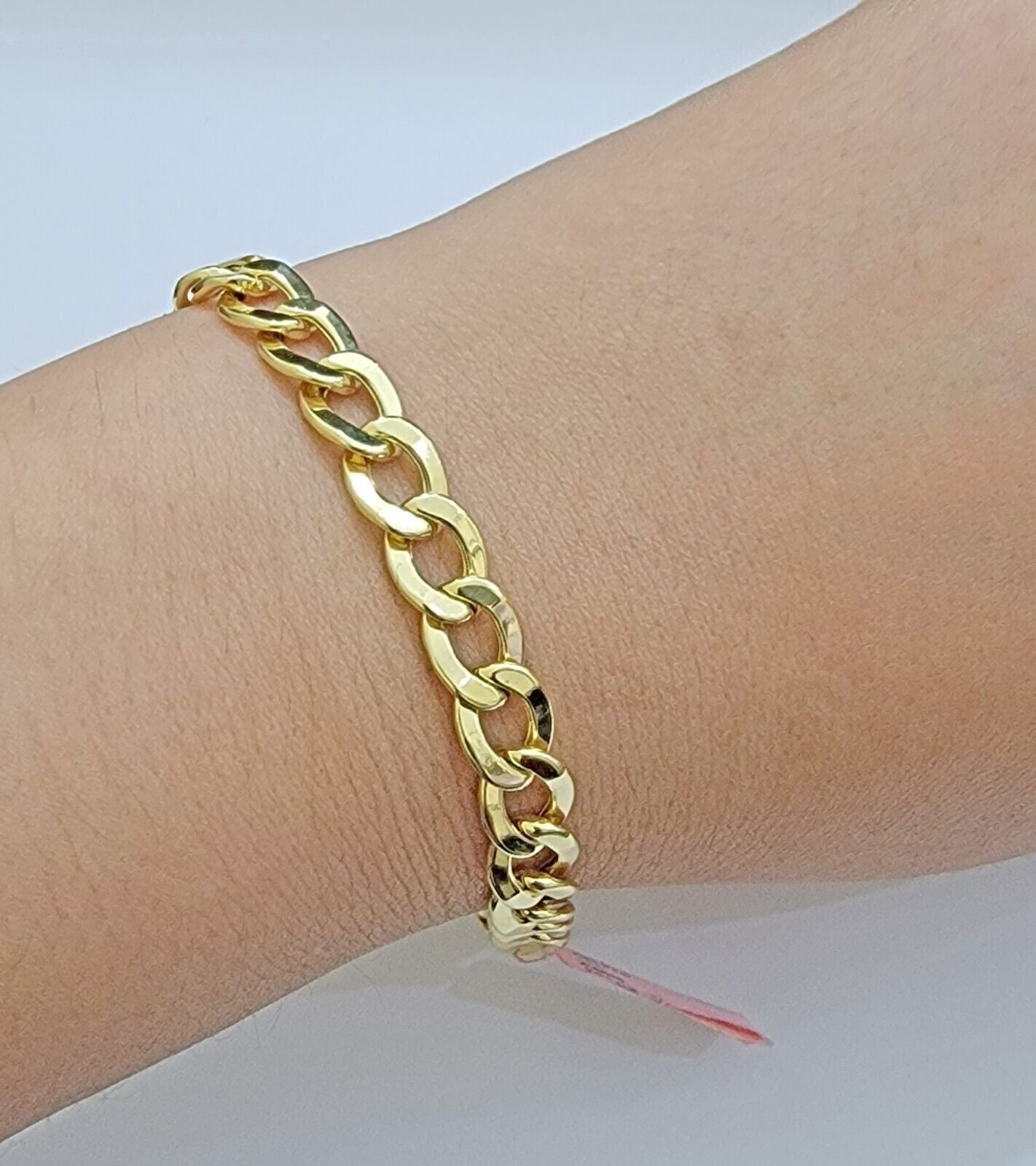 Real 14k Gold Bracelet Cuban Curb Link 8 Inch 8mm Men's Genuine 14kt Yellow Gold - Reva Jeweler