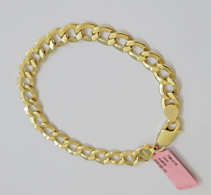 Real 14k Gold Bracelet Cuban Curb Link 8 Inch 8mm Men's Genuine 14kt Yellow Gold - Reva Jeweler