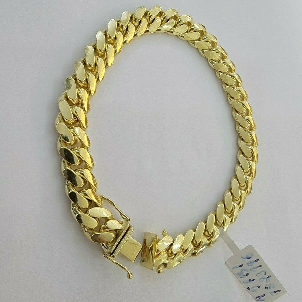 REAL 14k Gold Bracelet Miami Cuban Link SOLID 14kt Yellow Gold 8.5mm 7.5" Men's - Reva Jeweler