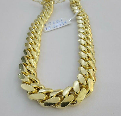 REAL 14k Gold Bracelet Miami Cuban Link SOLID 14kt Yellow Gold 8.5mm 8" Men's - Reva Jeweler