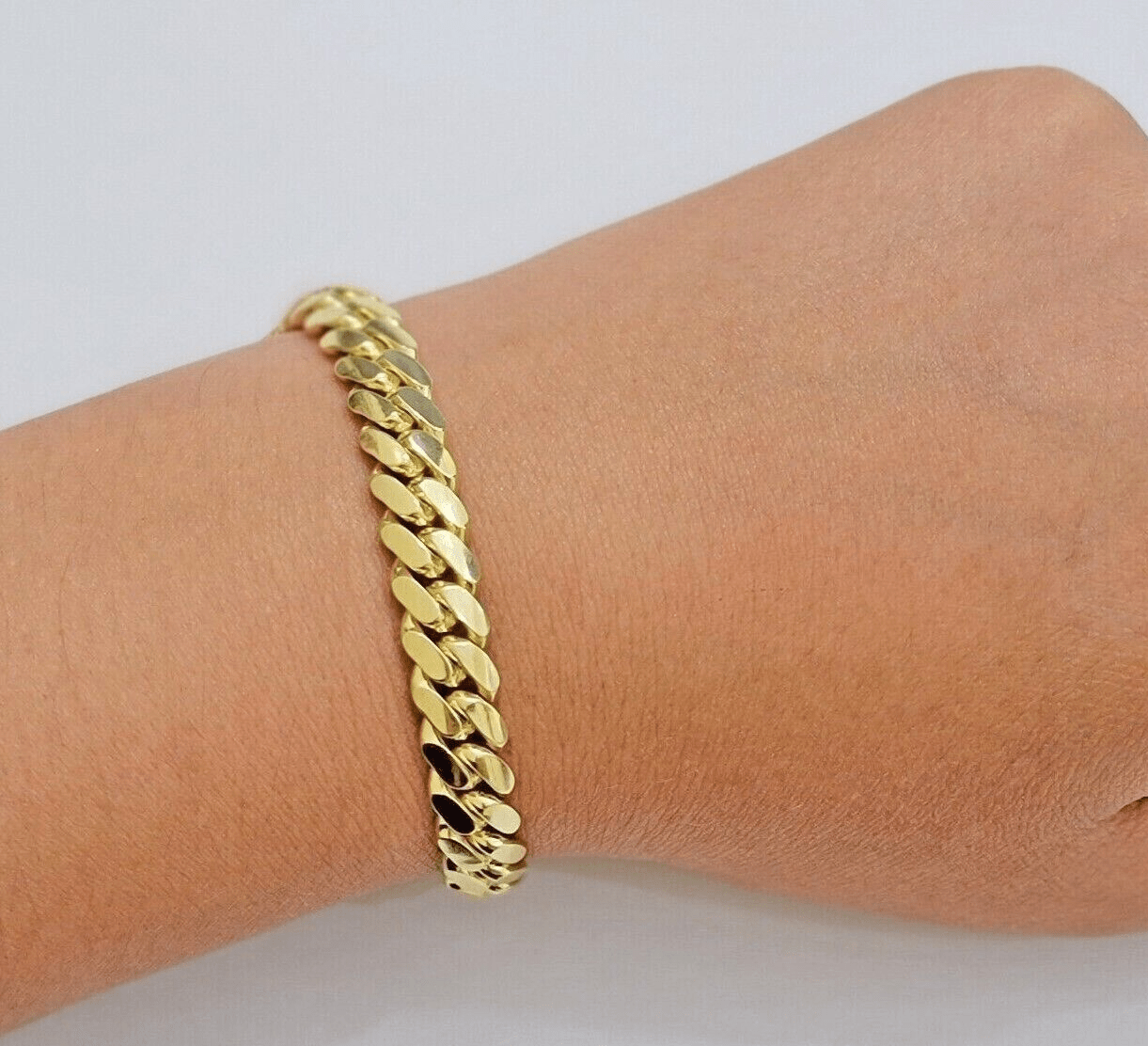 REAL 14k Gold Bracelet Miami Cuban Link SOLID 14kt Yellow Gold 8.5mm 8" Men's - Reva Jeweler