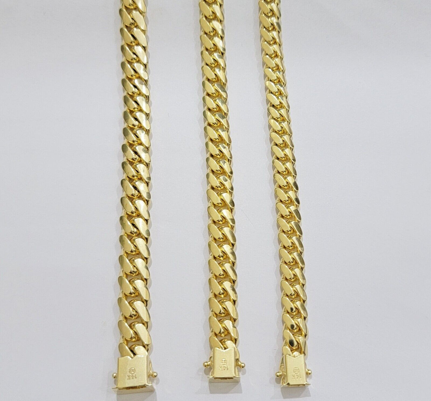 Real 14k Gold Bracelet Solid Miami Cuban Link 8mm 9mm 10mm 7.5" 8" 8.5 8.9" Inch - Reva Jeweler