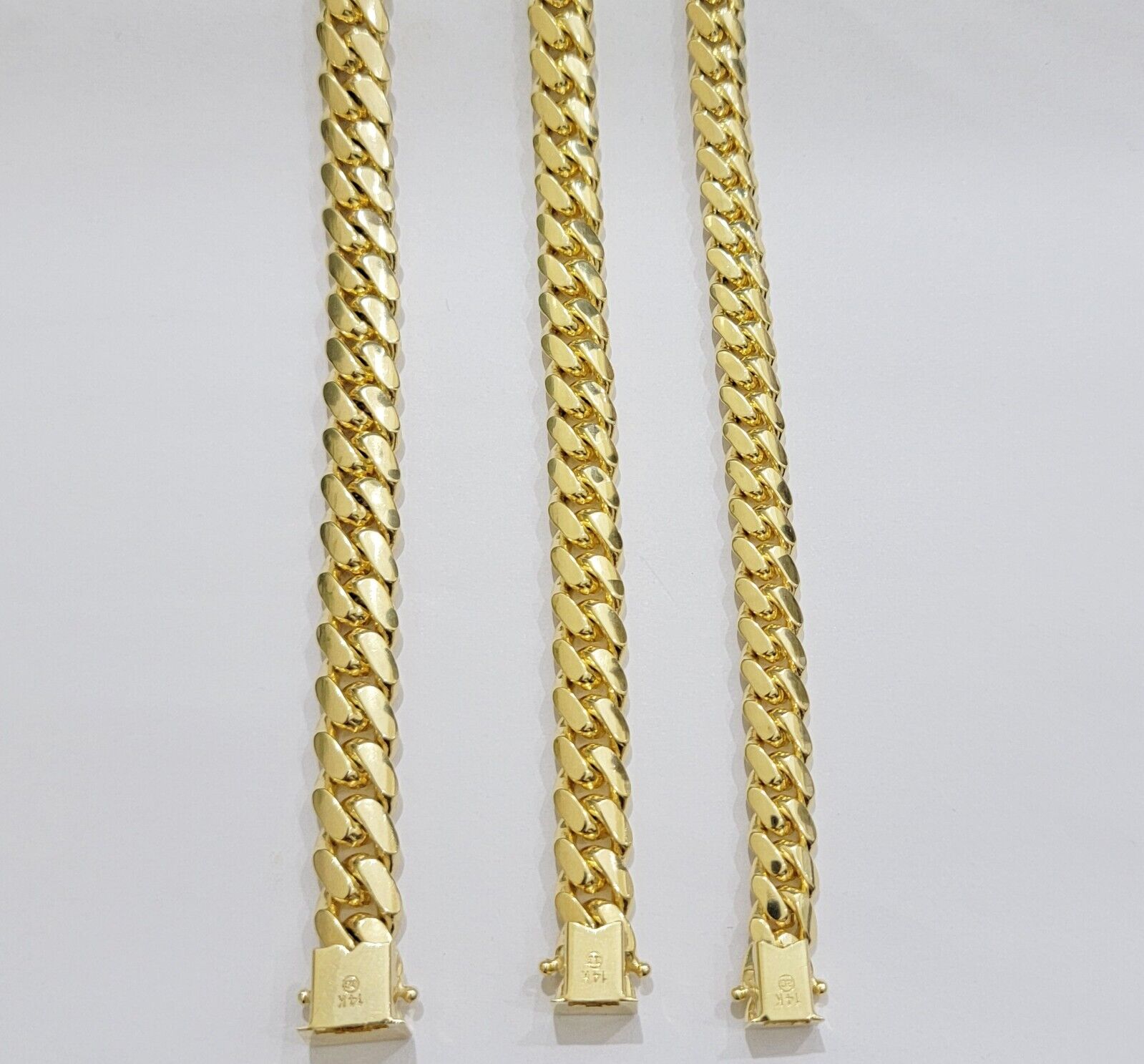 Real 14k Gold Bracelet Solid Miami Cuban Link 8mm 9mm 10mm 7.5" 8" 8.5 8.9" Inch - Reva Jeweler