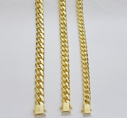 Real 14k Gold Bracelet Solid Miami Cuban Link 8mm 9mm 10mm 7.5" 8" 8.5 8.9" Inch - Reva Jeweler