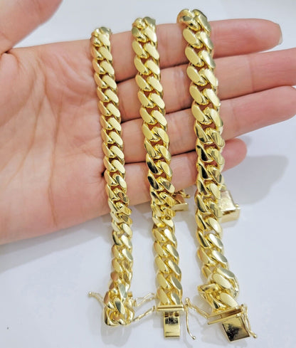 Real 14k Gold Bracelet Solid Miami Cuban Link 8mm 9mm 10mm 7.5" 8" 8.5 8.9" Inch - Reva Jeweler