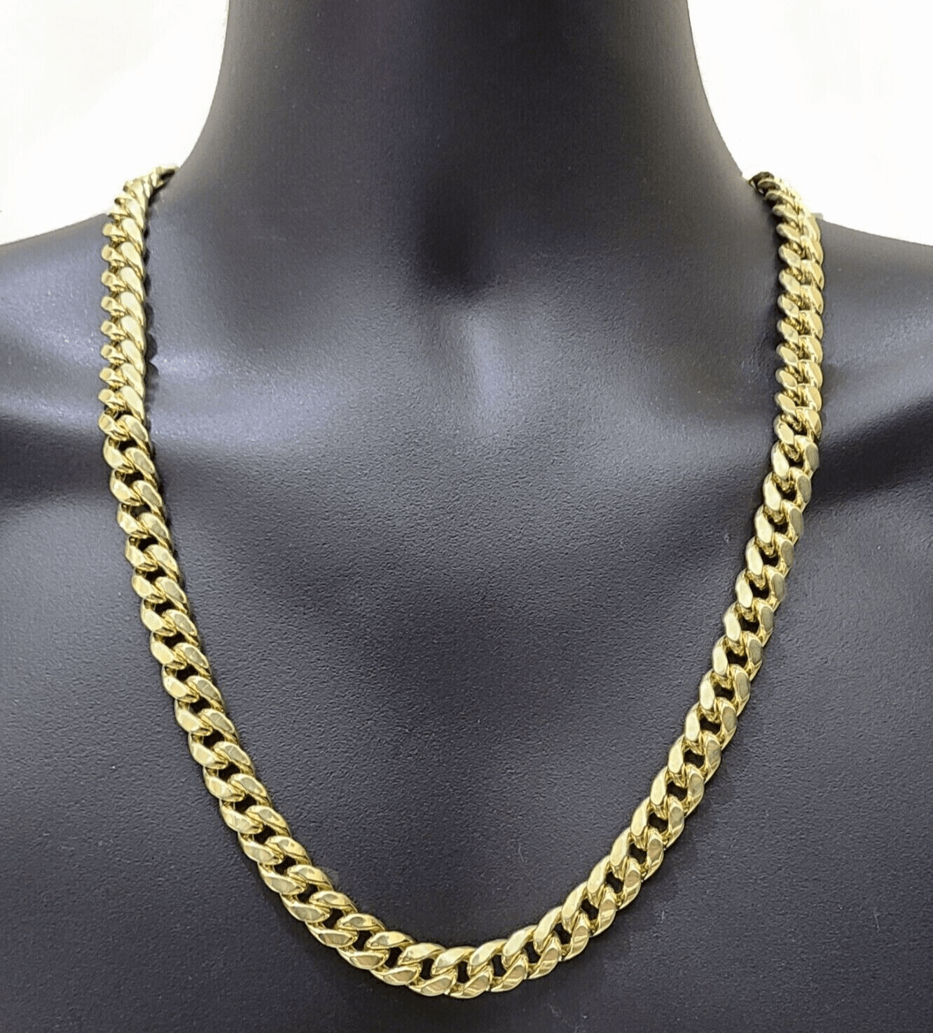 Real 14k Gold Chain 28 Inch Miami Cuban Link Necklace 9mm Strong Men's 14KT Gold - Reva Jeweler
