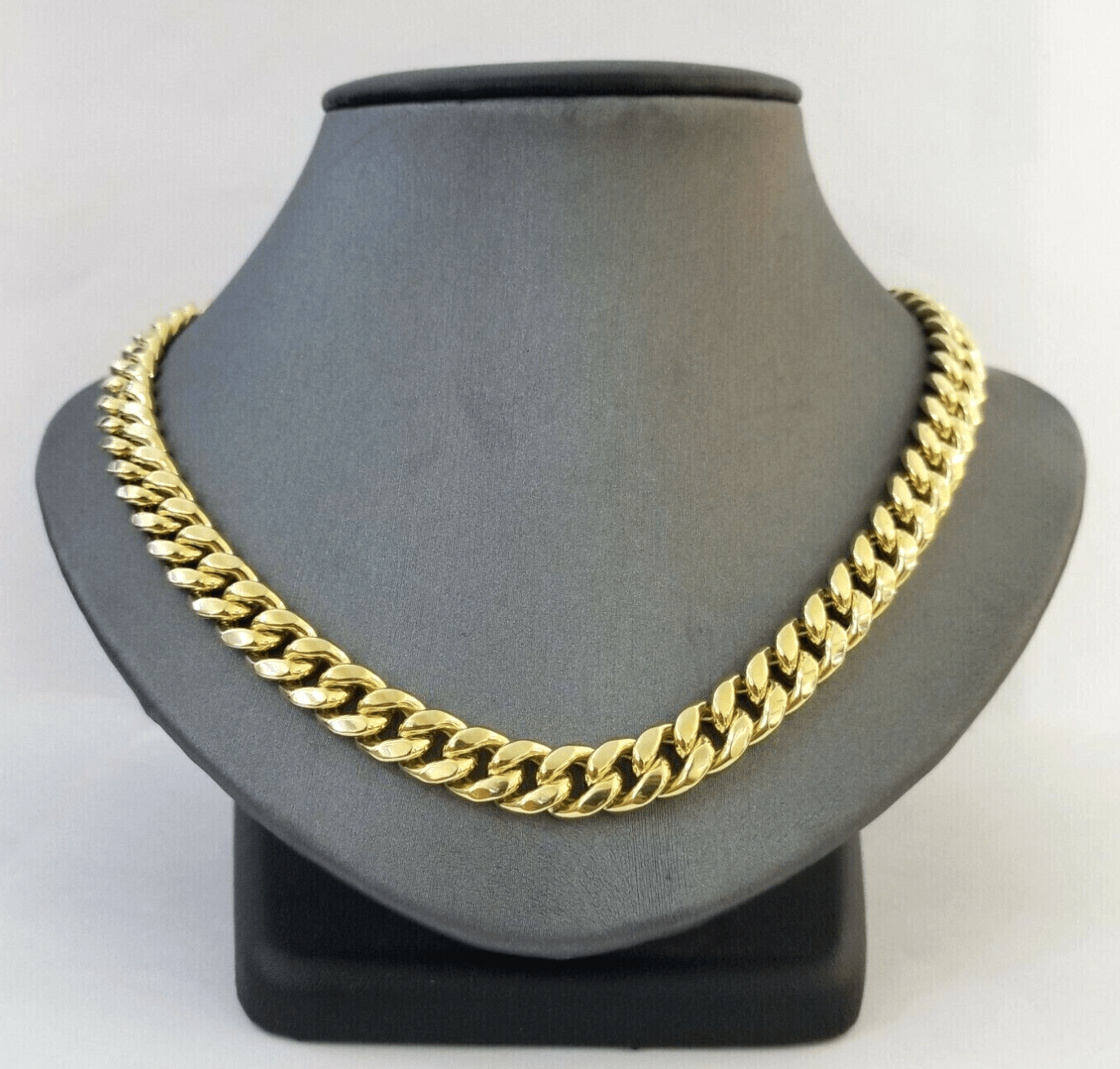 Real 14k Gold Chain 28 Inch Miami Cuban Link Necklace 9mm Strong Men's 14KT Gold - Reva Jeweler