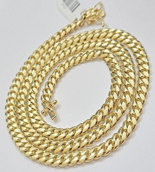 Real 14k Gold Chain 6mm Miami Cuban Link 20" 22" 24" 26" 28 Inch Necklace SOLID - Reva Jeweler