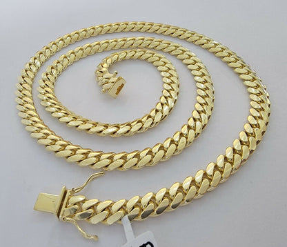 Real 14k Gold Chain 6mm Miami Cuban Link Necklace 22 Inch Men Women REAL SOLID - Reva Jeweler
