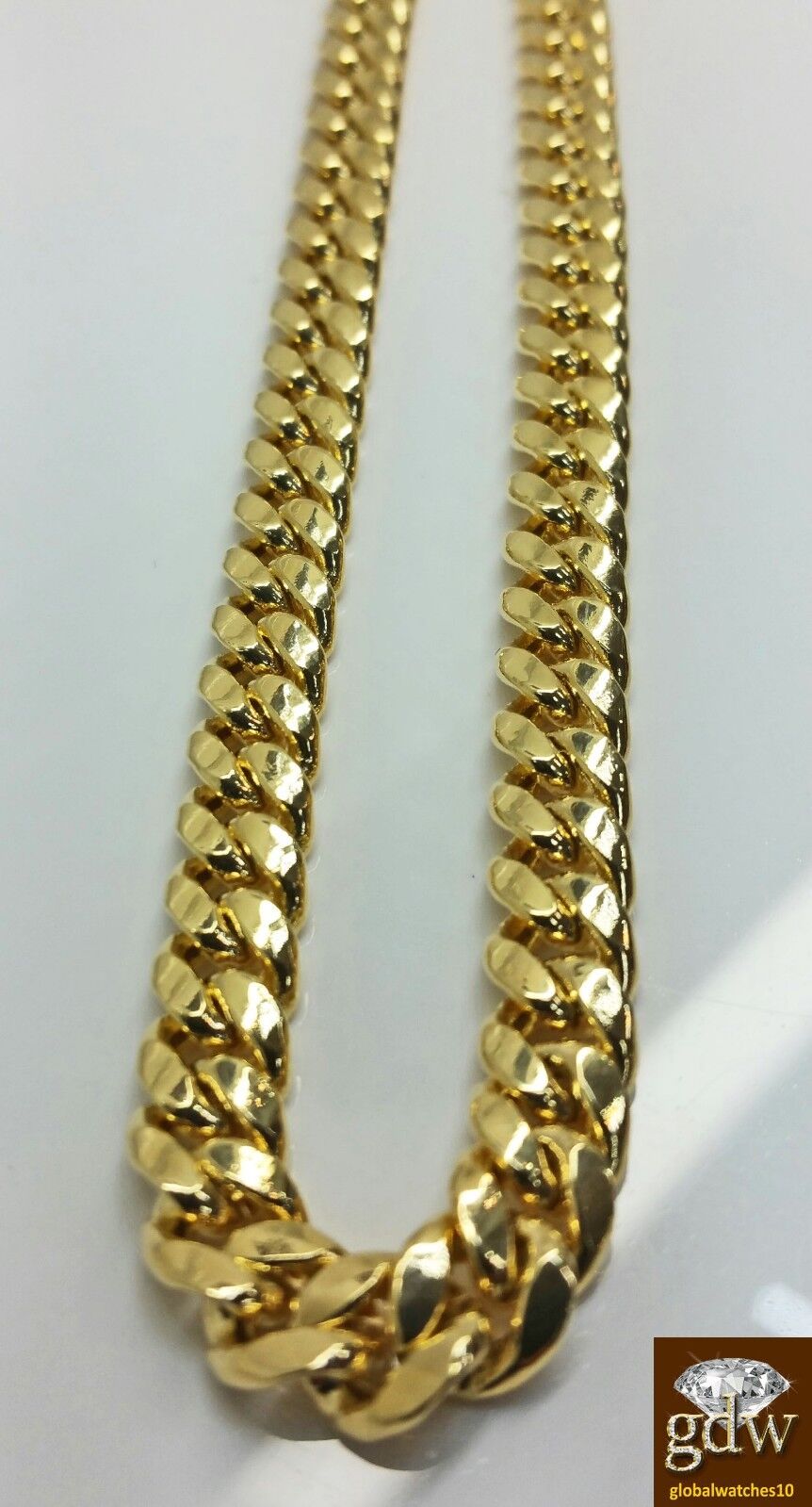 Real 14k Gold Chain Miami Cuban Link Necklace Men's 7mm 26 inch Box Lock 14kt