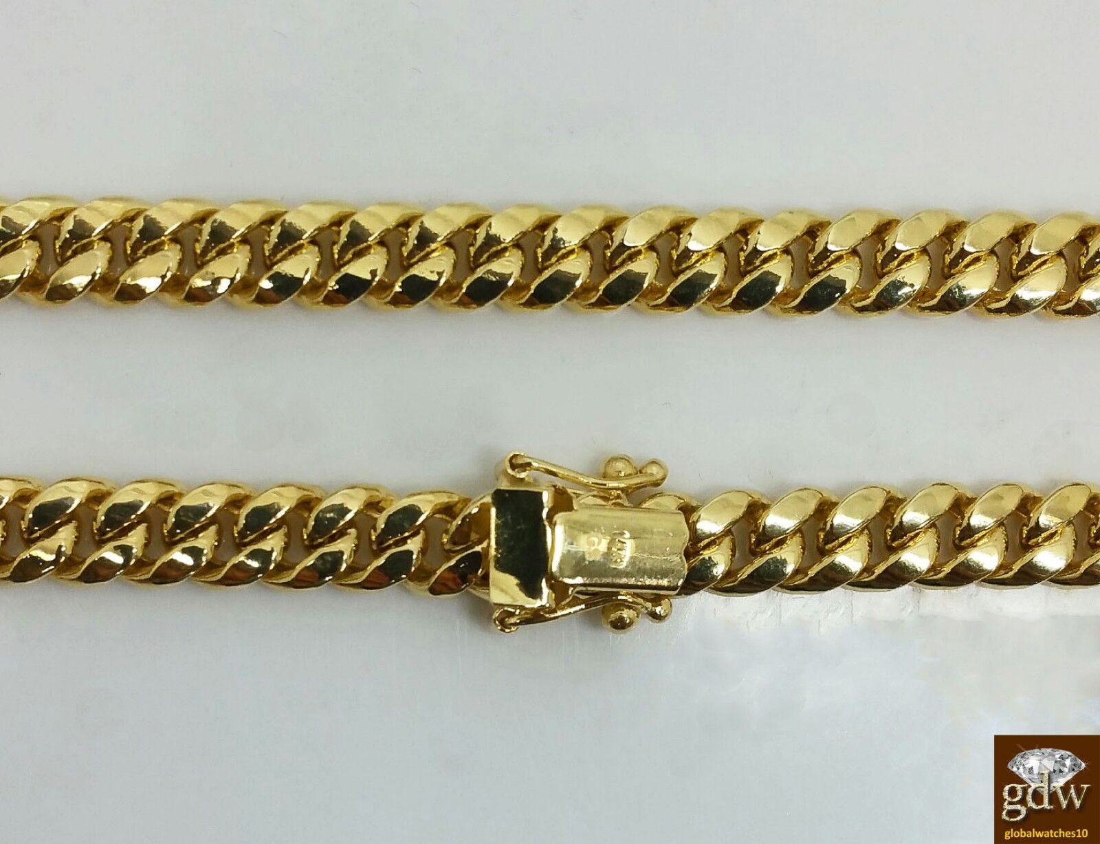 Real 14k Gold Chain Miami Cuban Link Necklace Men's 7mm 26 inch Box Lock 14kt