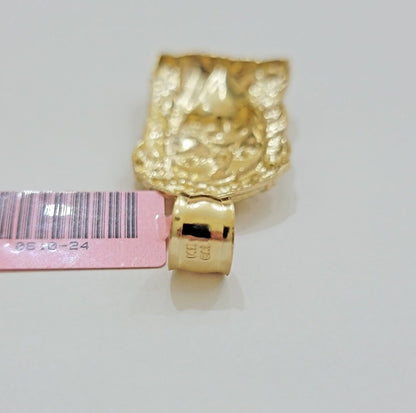 Real 14k Gold Charm Pendant Jesus Face for chains , Men Women, 14kt Yellow Gold - Reva Jeweler