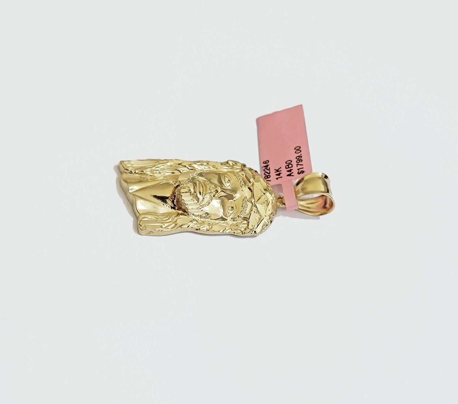 Real 14k Gold Charm Pendant Jesus Face for chains , Men Women, 14kt Yellow Gold - Reva Jeweler