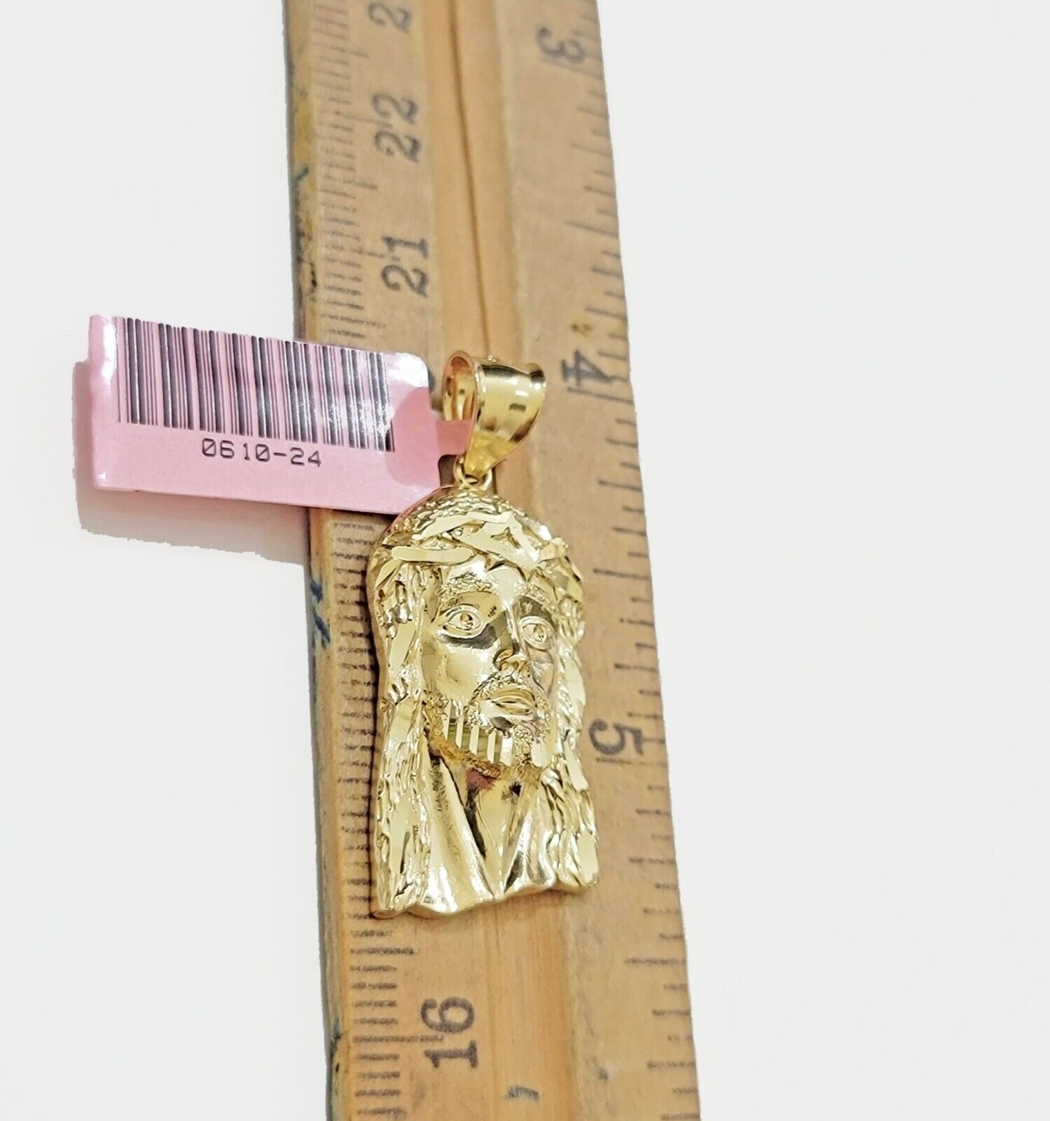 Real 14k Gold Charm Pendant Jesus Face for chains , Men Women, 14kt Yellow Gold - Reva Jeweler