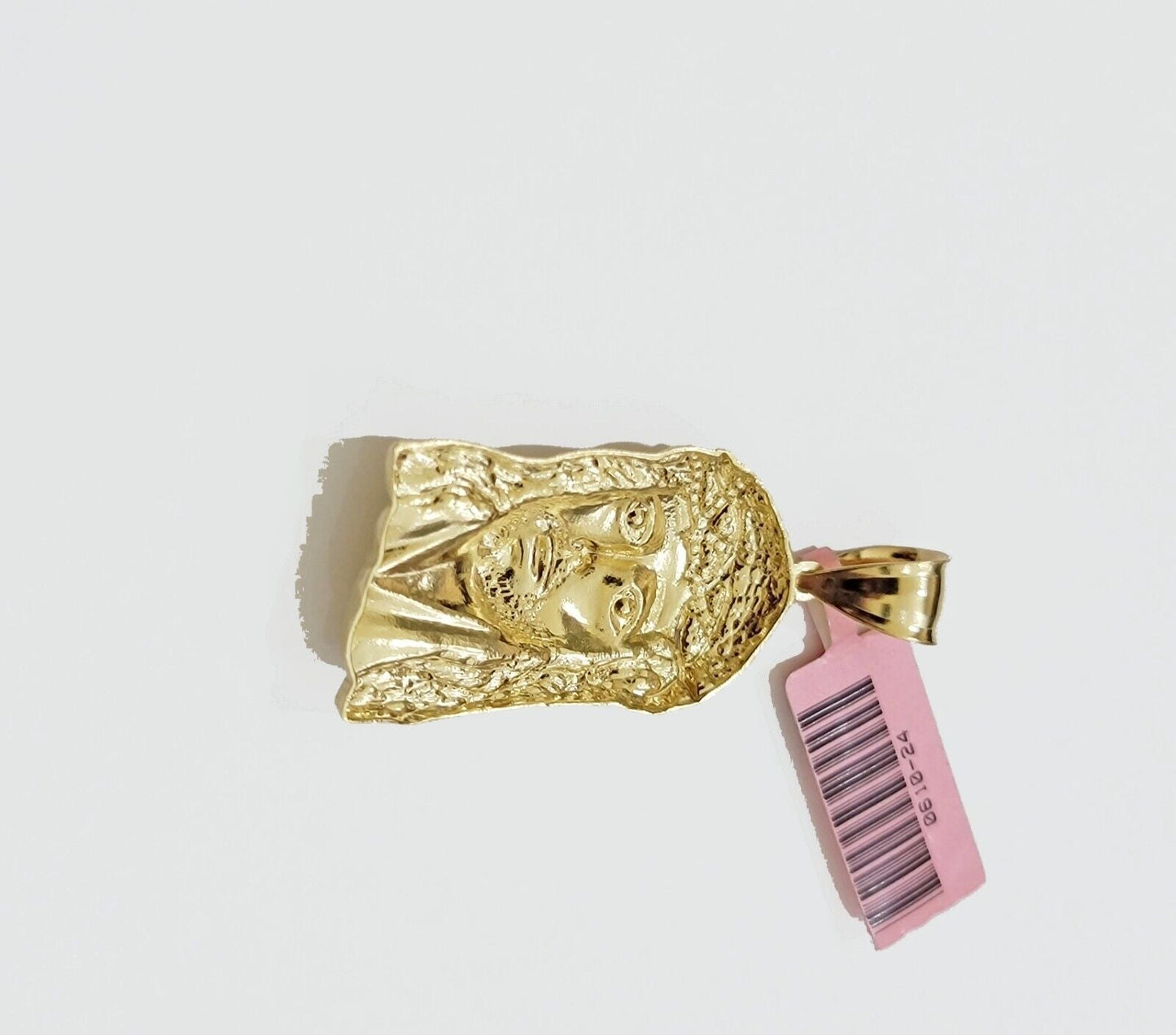 Real 14k Gold Charm Pendant Jesus Face for chains , Men Women, 14kt Yellow Gold - Reva Jeweler