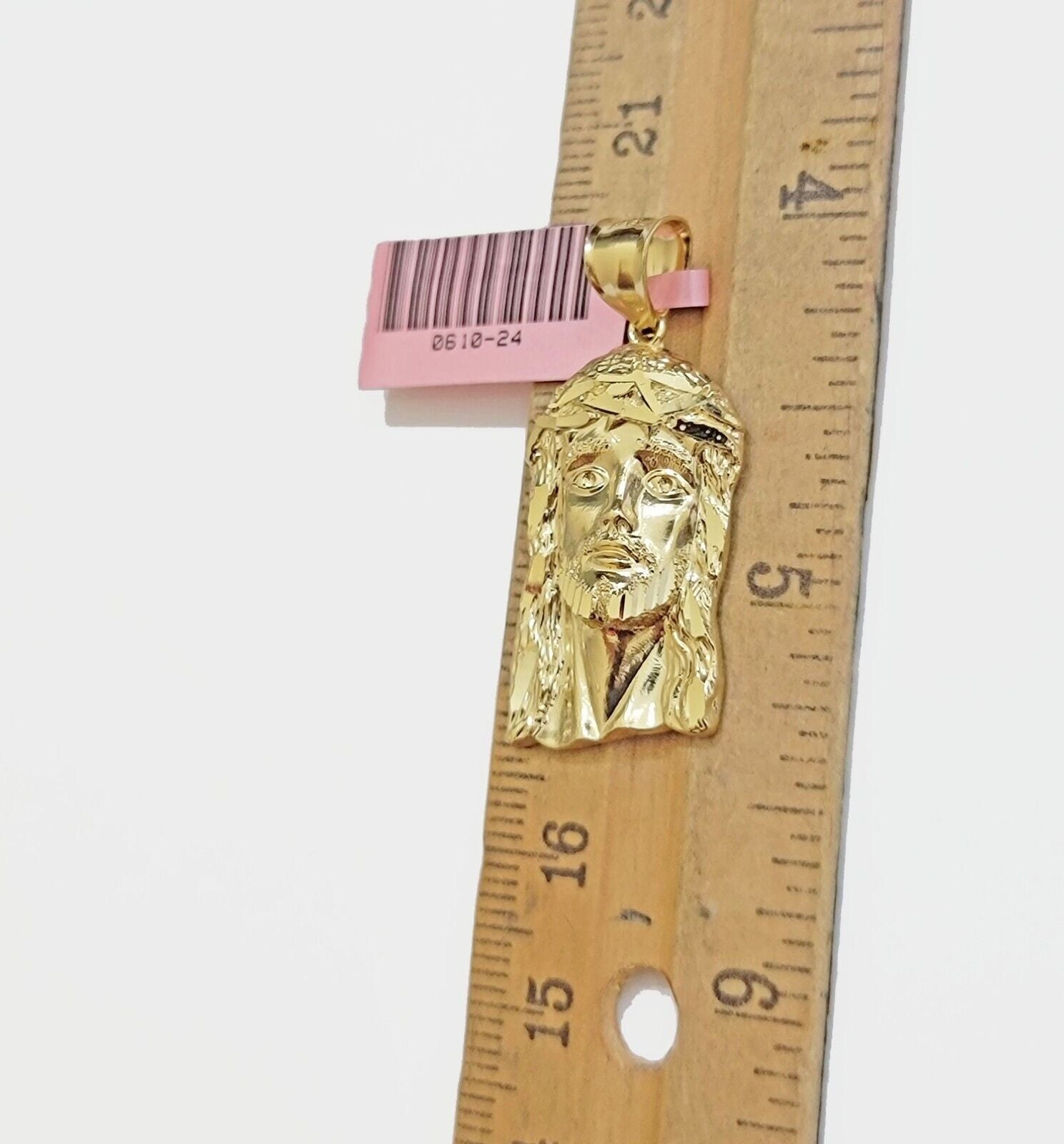 Real 14k Gold Charm Pendant Jesus Face for chains , Men Women, 14kt Yellow Gold - Reva Jeweler