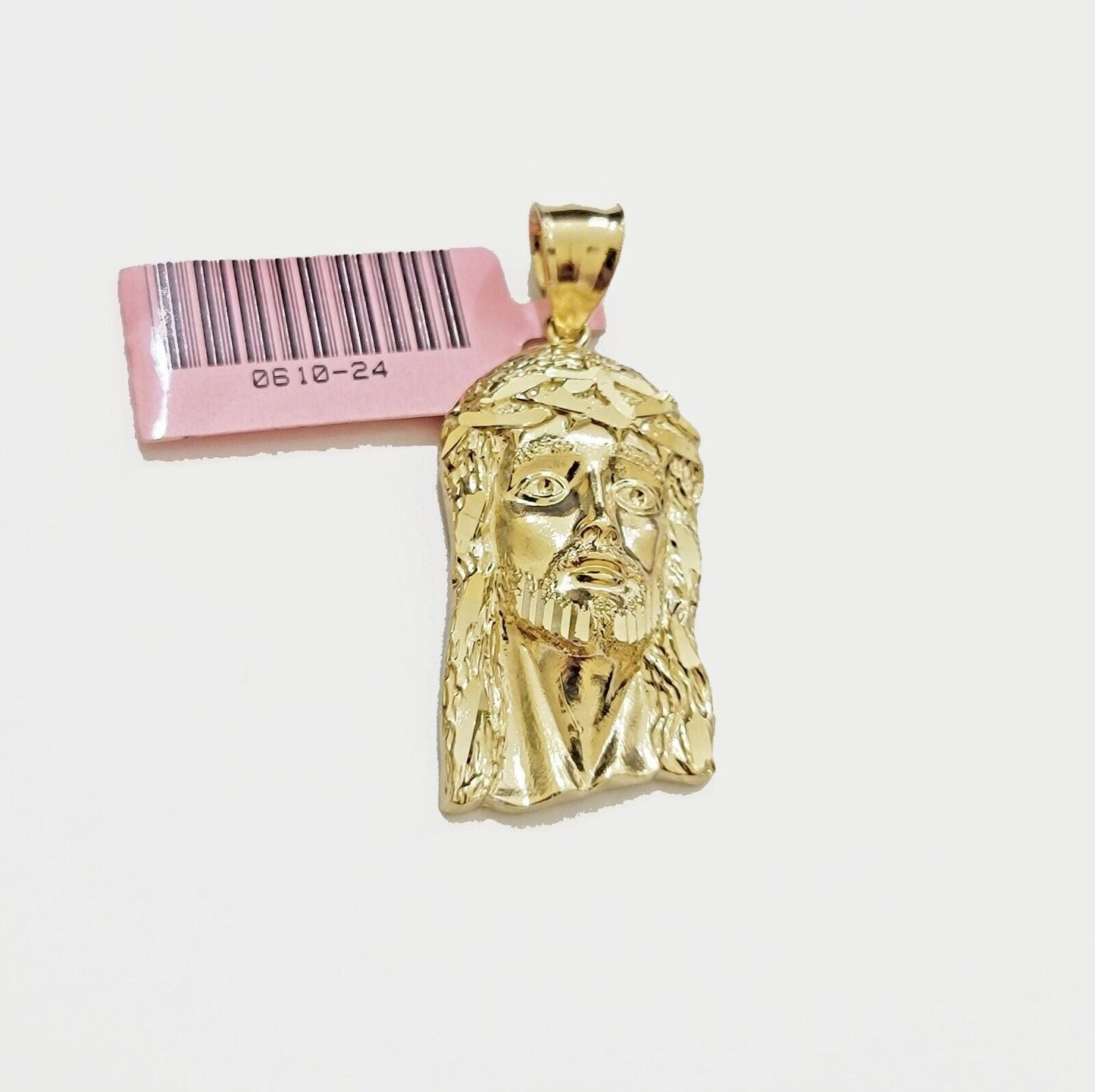 Real 14k Gold Charm Pendant Jesus Face for chains , Men Women, 14kt Yellow Gold - Reva Jeweler
