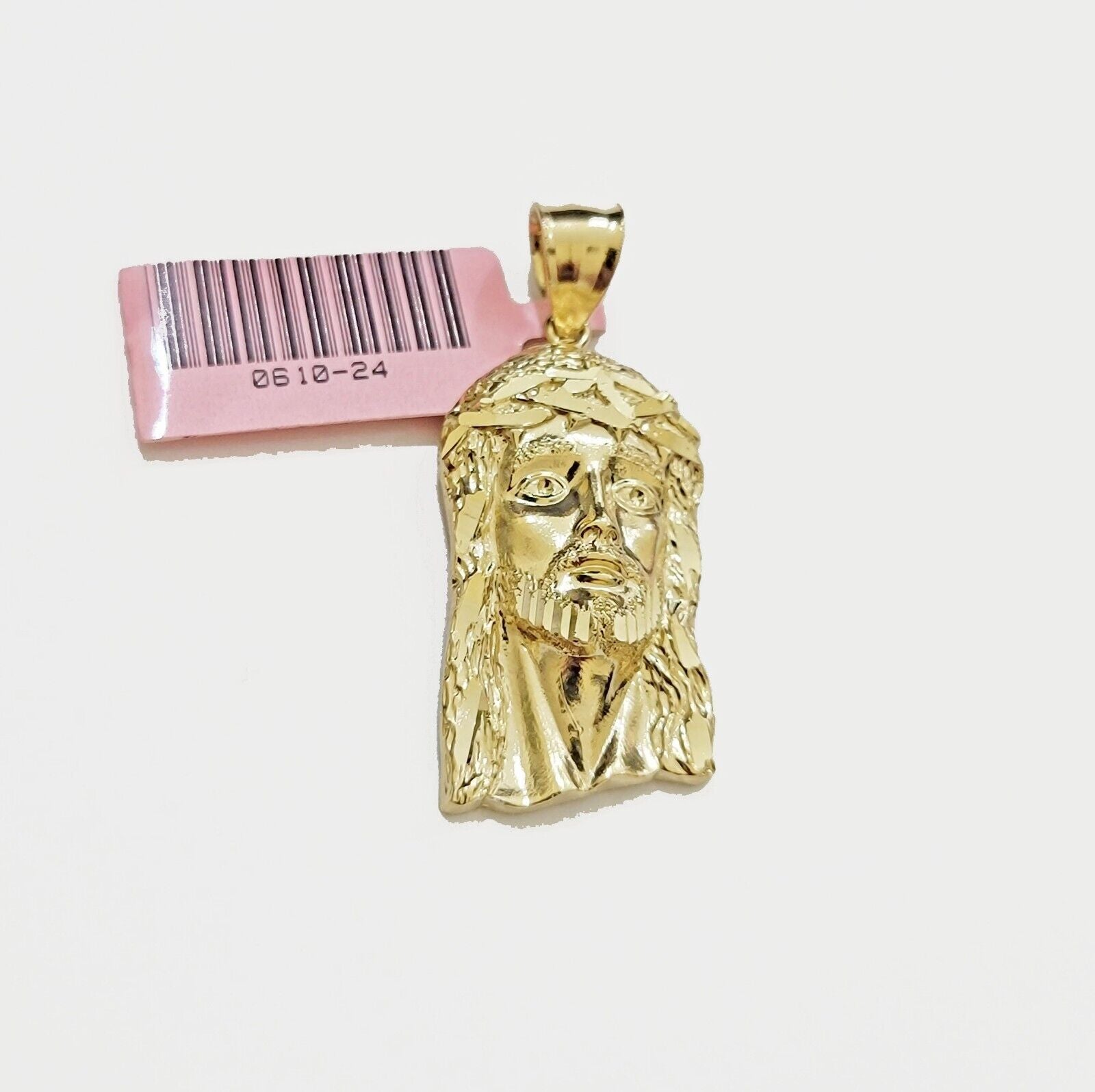 Real 14k Gold Charm Pendant Jesus Face for chains , Men Women, 14kt Yellow Gold - Reva Jeweler