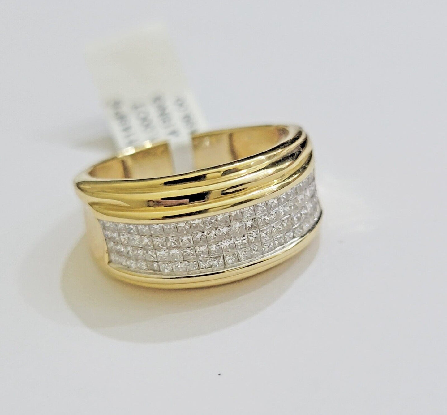 Real 14k gold Diamond Mens Ring Band Engagement Wedding Band 1 CT Natural Diam - Reva Jeweler