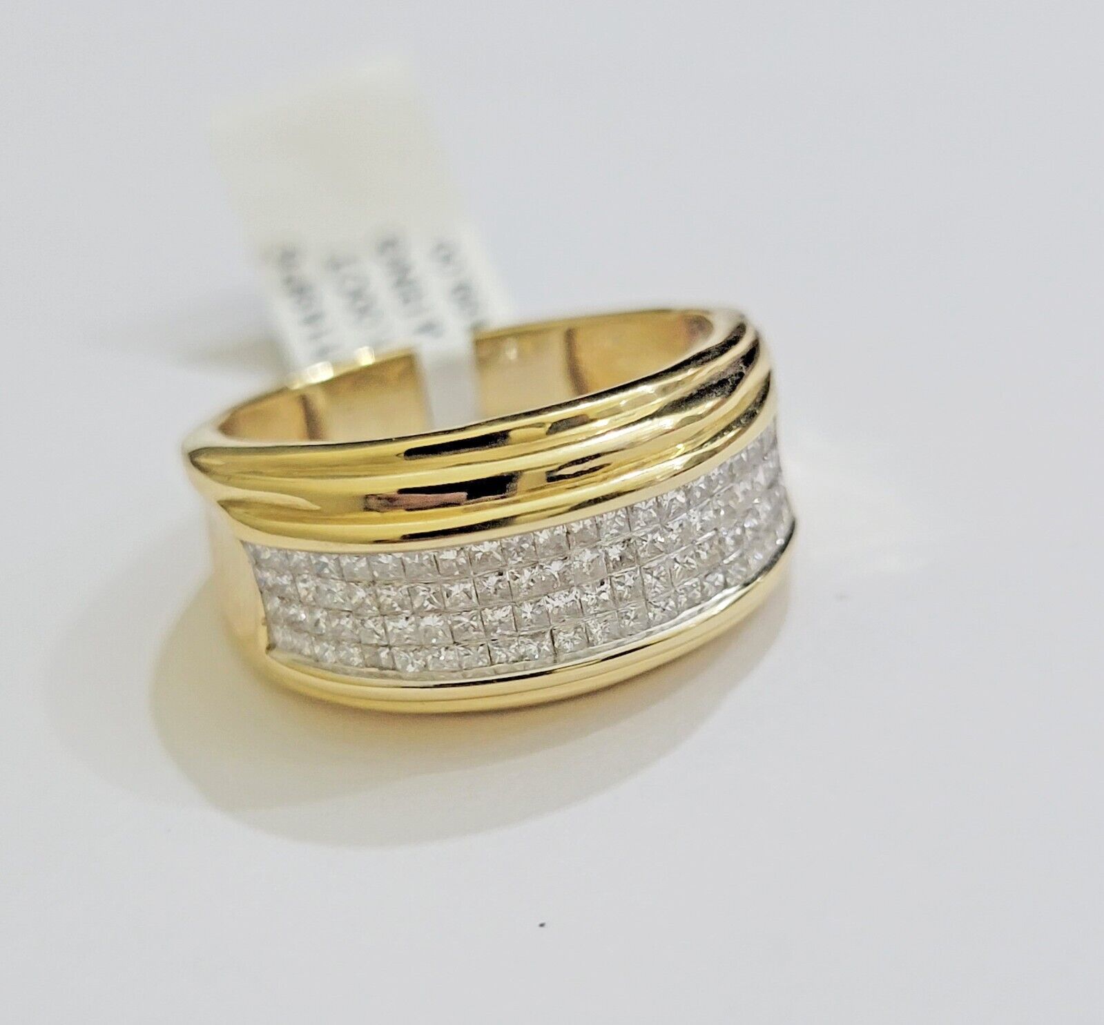 Real 14k gold Diamond Mens Ring Band Engagement Wedding Band 1 CT Natural Diam - Reva Jeweler