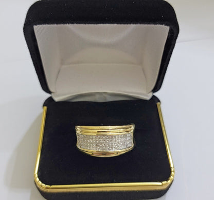 Real 14k gold Diamond Mens Ring Band Engagement Wedding Band 1 CT Natural Diam - Reva Jeweler