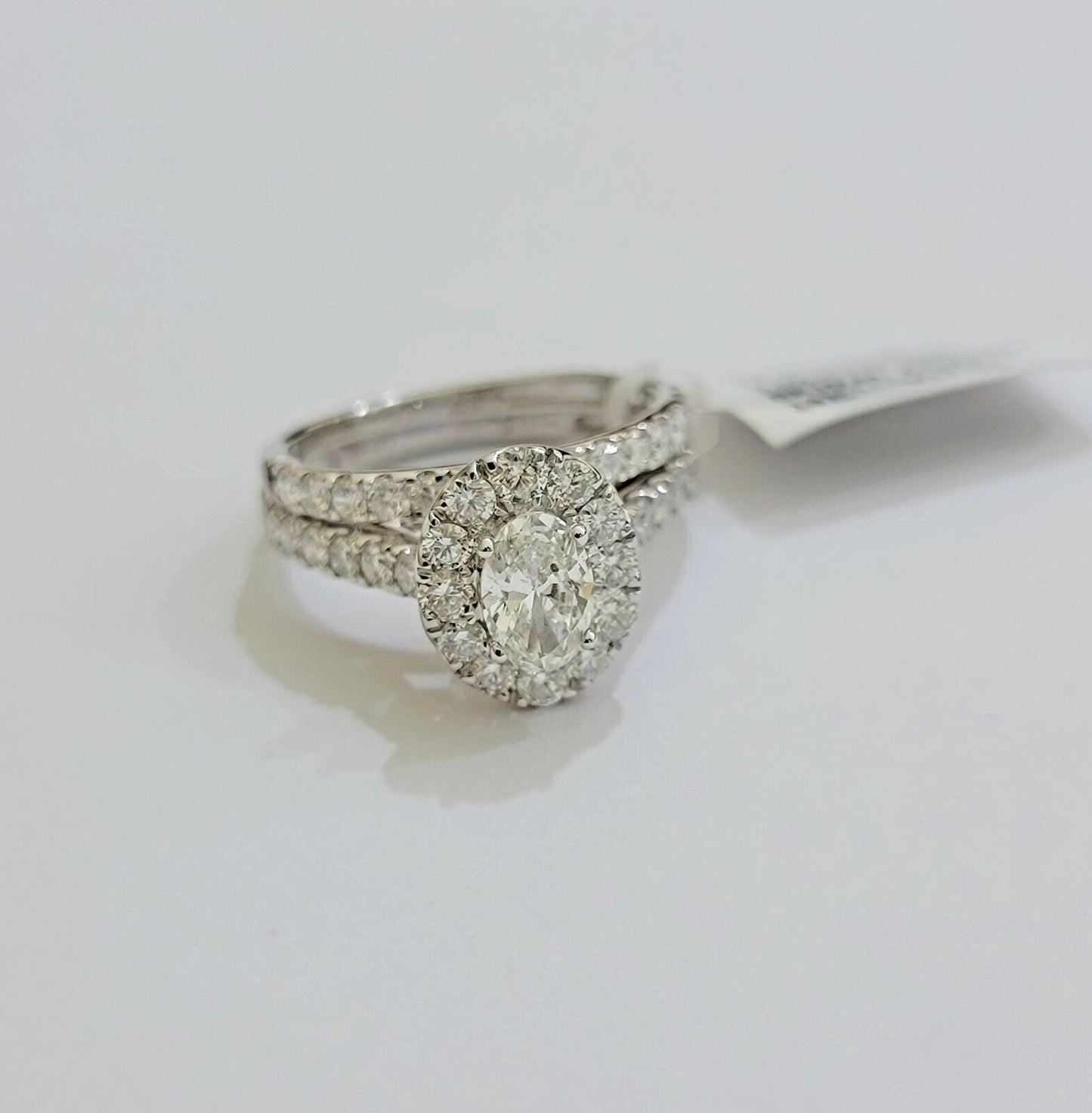 Real 14k Gold Diamond Wedding Engagement Ring Band SET Ladies 2 CT Diamonds Oval - Reva Jeweler