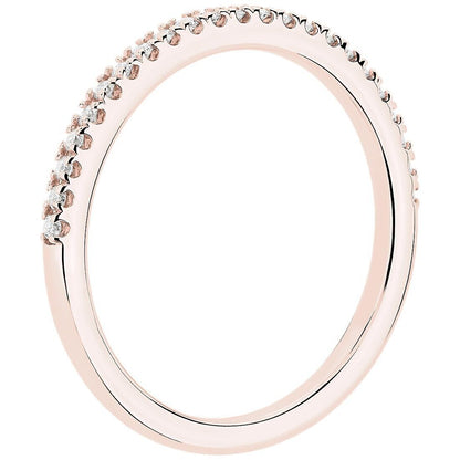 Real 14k Gold Ladies Diamond Ring 0.50CT Size 7 Rose Petite Micropavé Band 14kt - GoldenlinQ