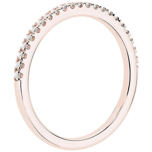 Real 14k Gold Ladies Diamond Ring 0.50CT Size 7 Rose Petite Micropavé Band 14kt - GoldenlinQ