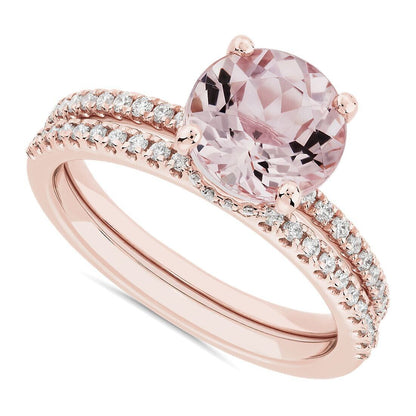 Real 14k Gold Ladies Diamond Ring 0.50CT Size 7 Rose Petite Micropavé Band 14kt - GoldenlinQ