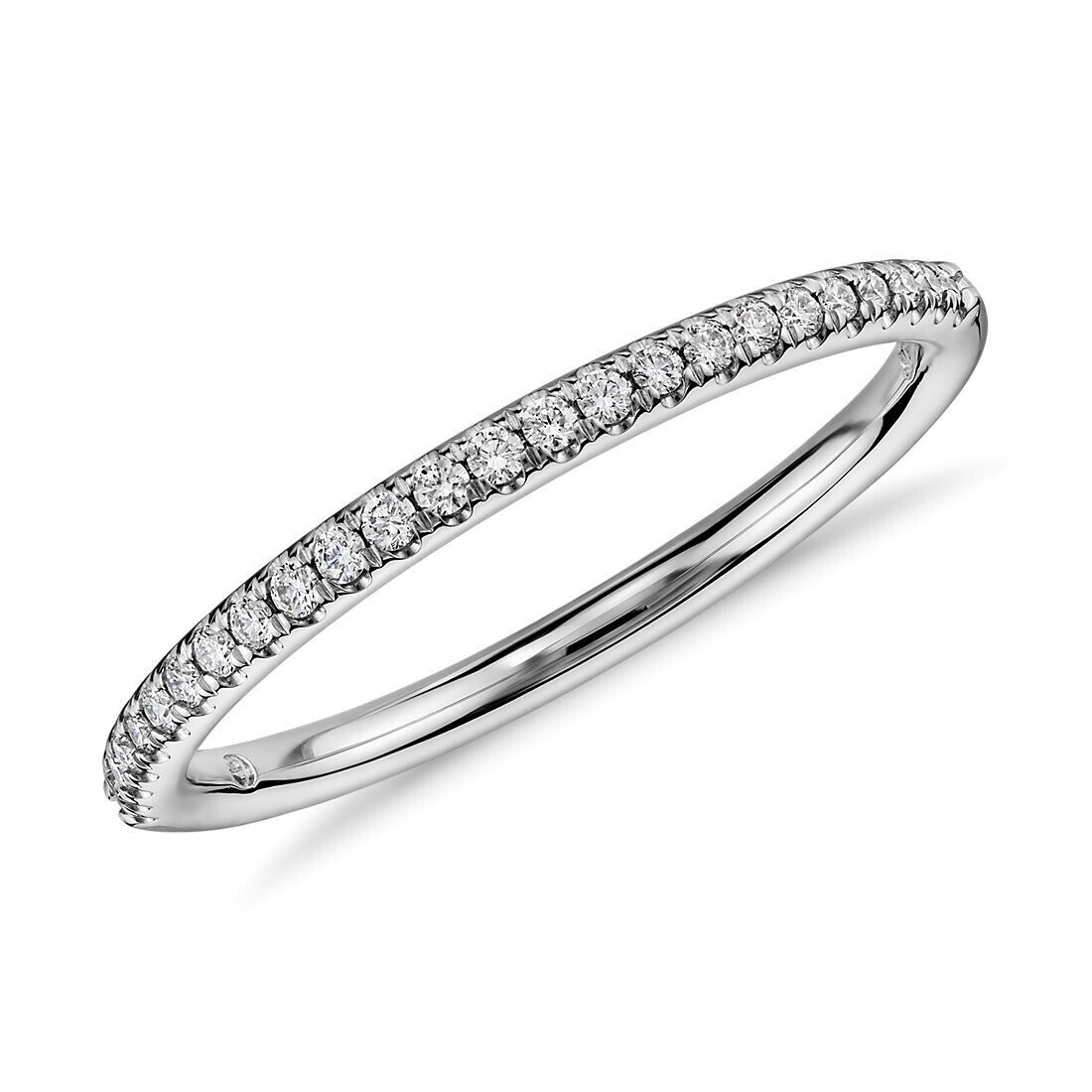Real 14k Gold Ladies Diamond Ring 0.50CT Size 7 White Petite Micropavé Band 14kt - GoldenlinQ