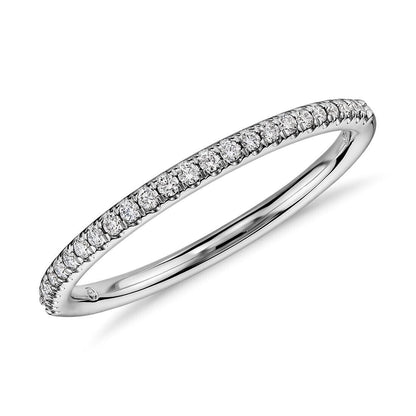 Real 14k Gold Ladies Diamond Ring 0.50CT Size 7 White Petite Micropavé Band 14kt - GoldenlinQ