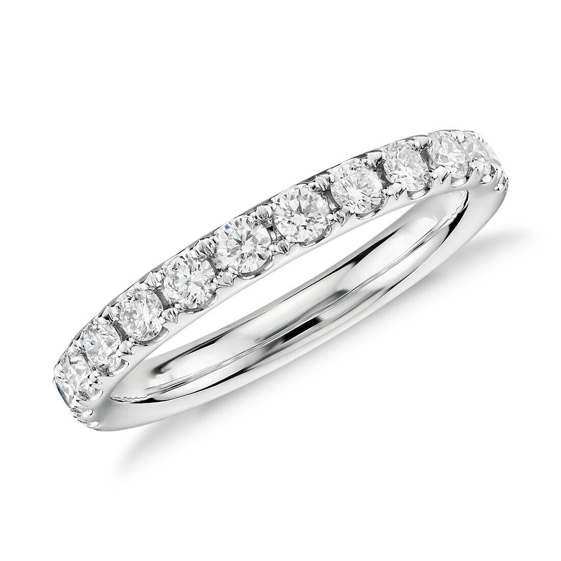 Real 14k Gold Ladies Diamond Ring 2CT Size 7 White Riviera Pavé Wedding Band - GoldenlinQ