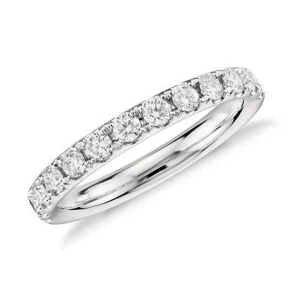 Real 14k Gold Ladies Diamond Ring 2CT Size 7 White Riviera Pavé Wedding Band - GoldenlinQ