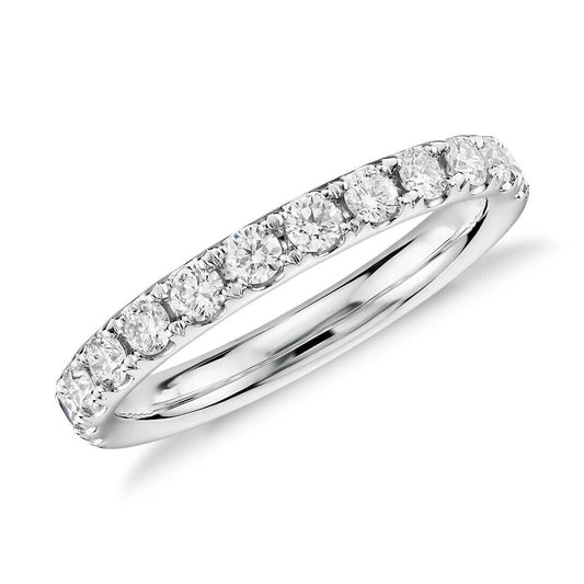 Real 14k Gold Ladies Diamond Ring 2CT Size 7 White Riviera Pavé Wedding Band - GoldenlinQ