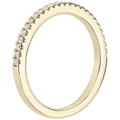 Real 14k Gold Ladies Diamond Ring 2CT Size 7 Yellow Riviera Pavé Wedding Band - GoldenlinQ