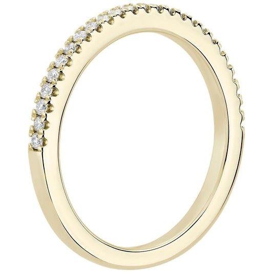 Real 14k Gold Ladies Diamond Ring 2CT Size 7 Yellow Riviera Pavé Wedding Band - GoldenlinQ