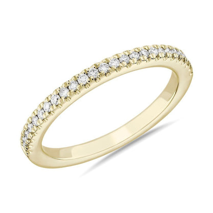 Real 14k Gold Ladies Diamond Ring 2CT Size 7 Yellow Riviera Pavé Wedding Band - GoldenlinQ