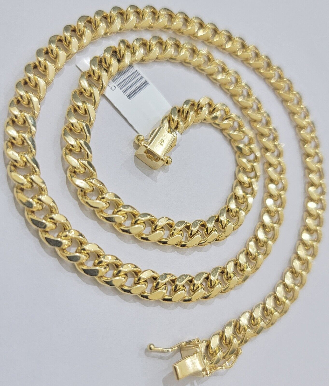 Real 14k Gold Necklace Miami Cuban Link chain 6mm 18" - 28" Strong, 14kt Yellow - Reva Jeweler