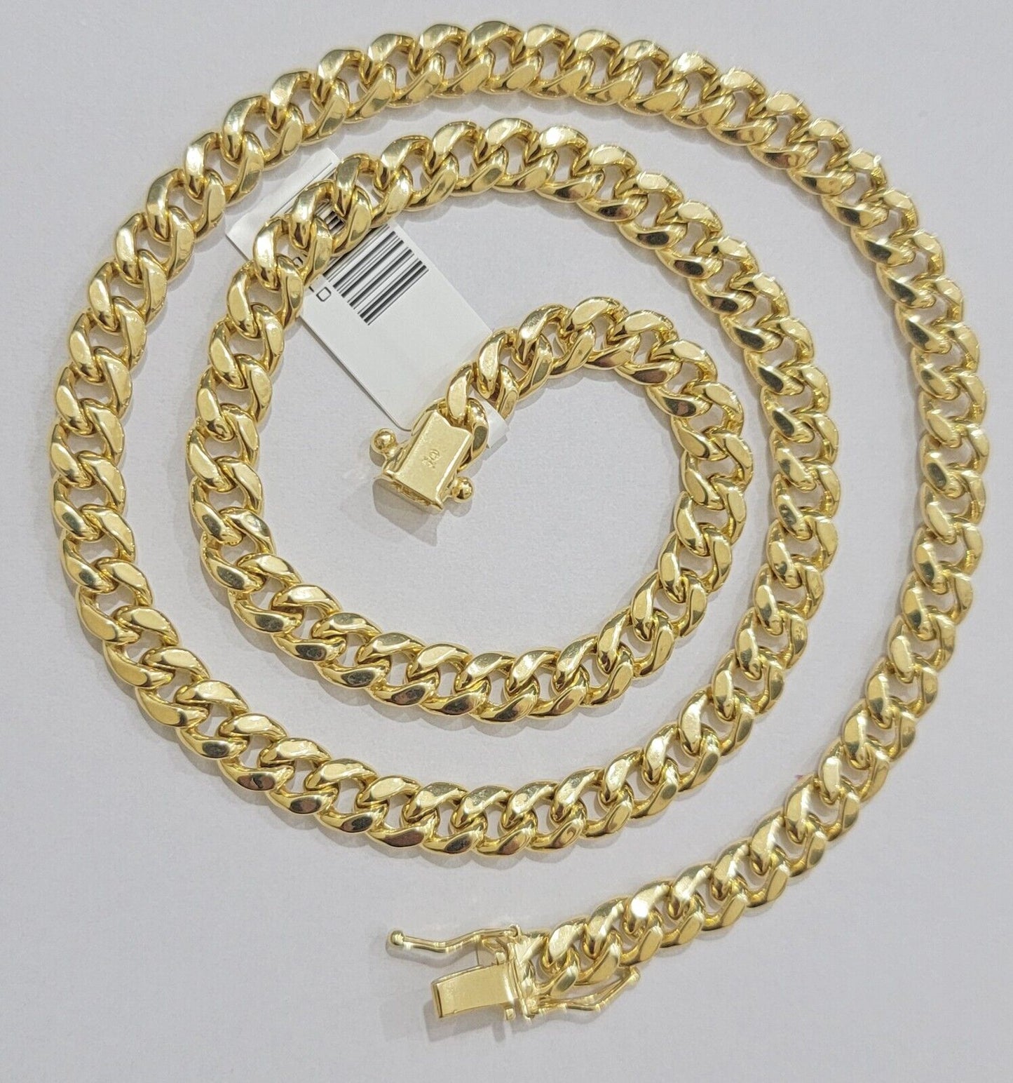 Real 14k Gold Necklace Miami Cuban Link chain 6mm 18" - 28" Strong, 14kt Yellow - Reva Jeweler
