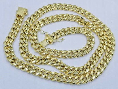 Real 14k Gold Necklace Miami Cuban Link chain 6mm 18" - 28" Strong, 14kt Yellow - Reva Jeweler