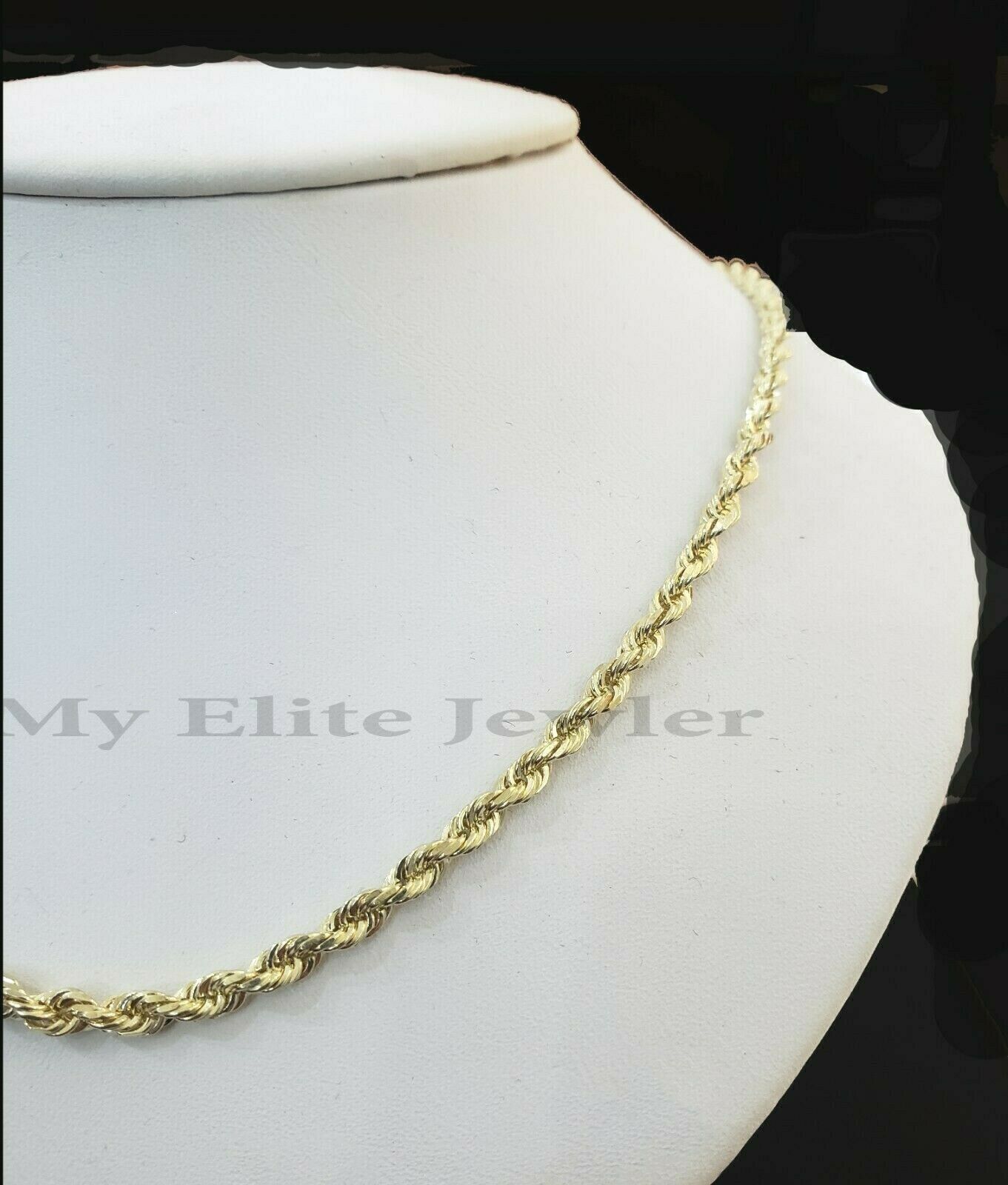 Real 14k Gold Rope chain 2.5mm Ladies Necklace SOLID 14KT Yellow Gold 16" 18" 20 - Reva Jeweler