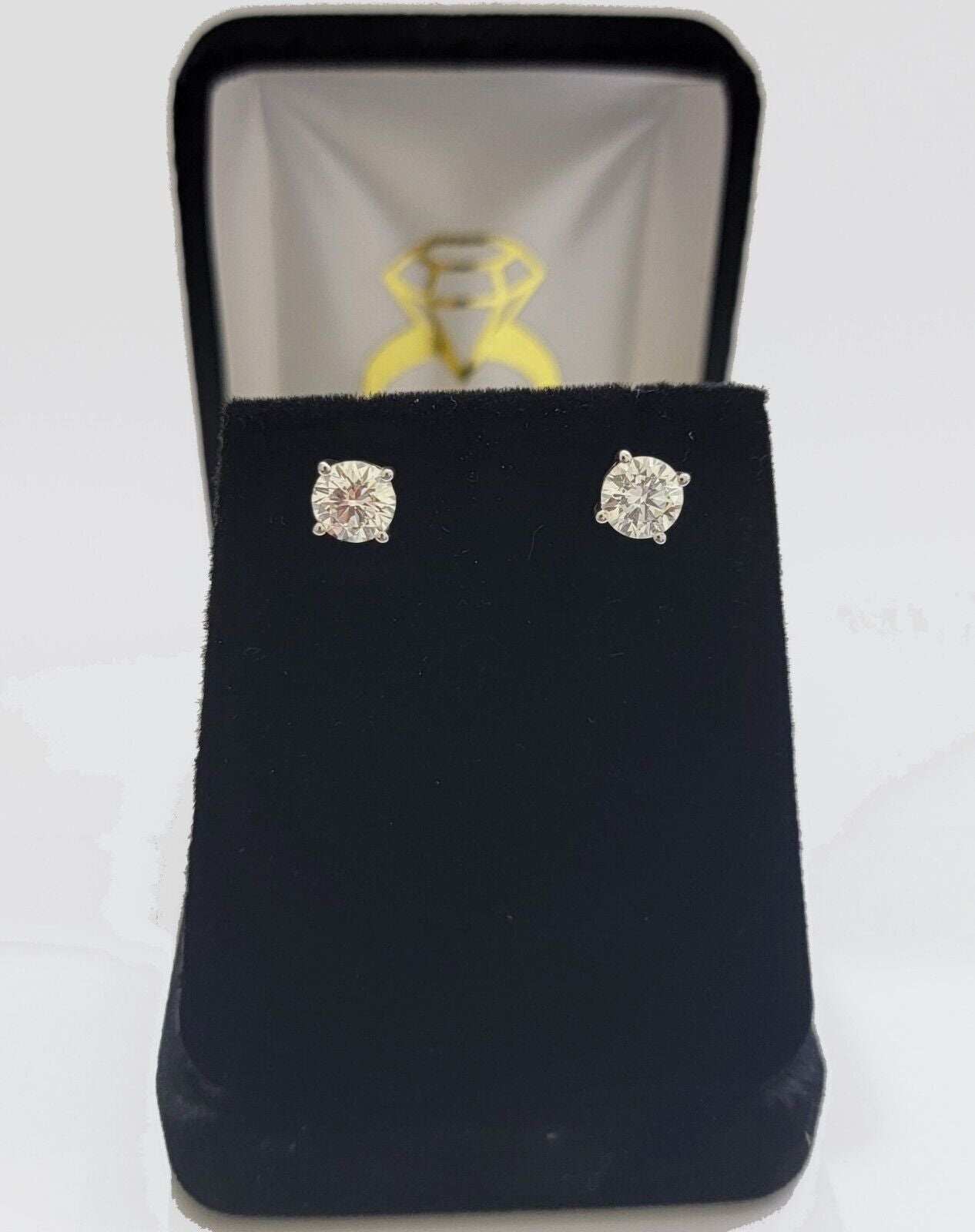 REAL 14k gold VS 1CT diamond Lab Created earring CHRISTMAS SALE With CERTIFICATE - Reva Jeweler