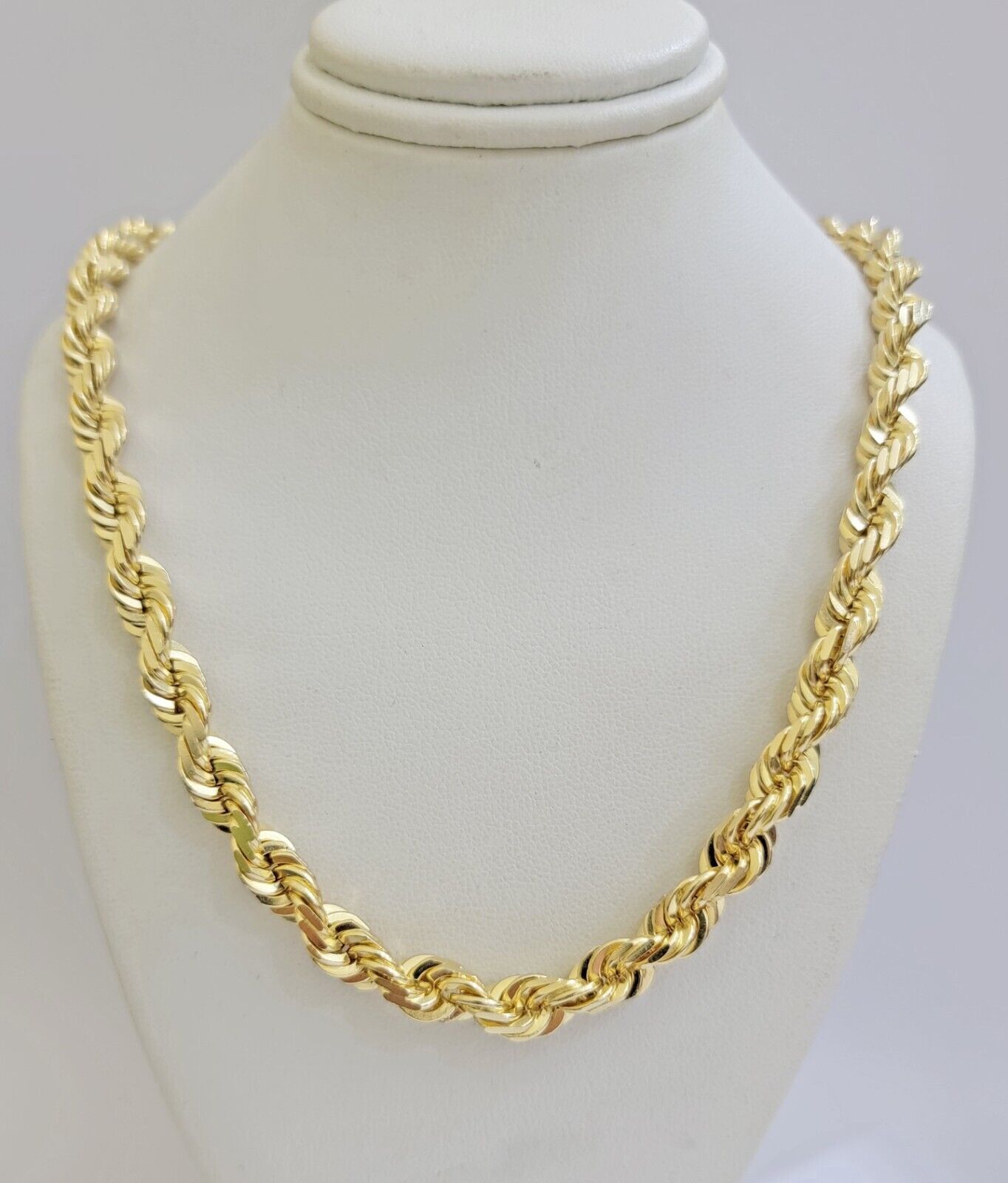 Real 14k Rope Chain Necklace 7mm Mens 14kt Yellow Gold 18 in - 30 inch SOLID - Reva Jeweler